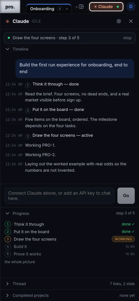 pro on a phone - the session narrated, reading step 3 of 5