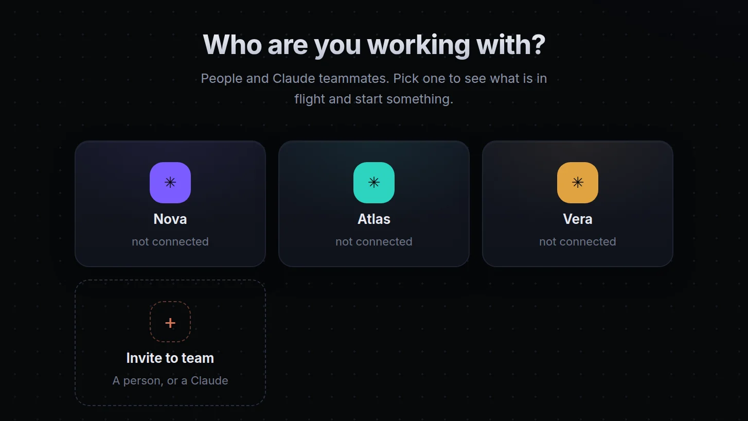 pro collab - Nova, Atlas and Vera as seats on one board, each in its own colour