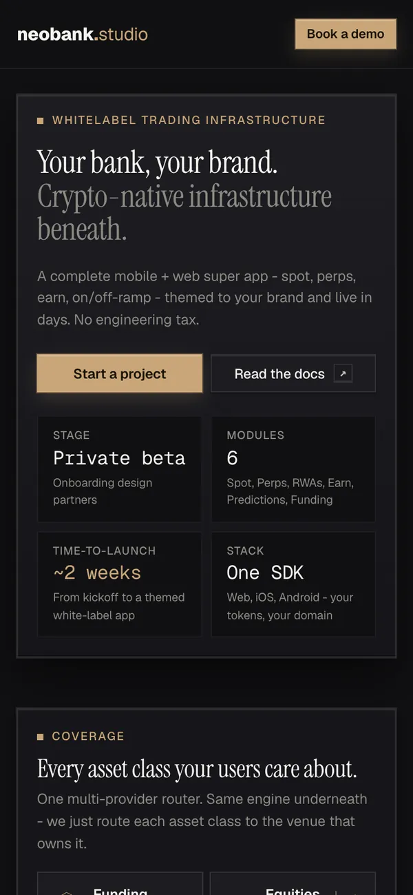 neobank.studio on a phone
